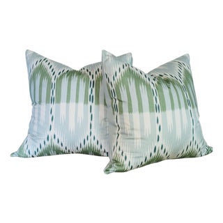 Schumacher Bukhara Ikat Pillow Covers- Set of 2 For Sale