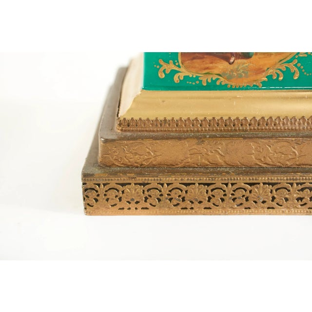 19th Century 19th Century Gilt Porcelain / Brass Bass Table Lamps - a Pair For Sale - Image 5 of 13