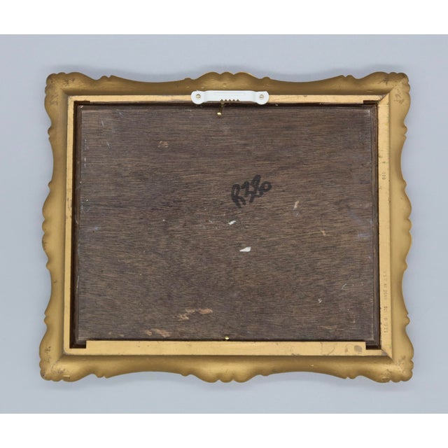 Vintage Dutch School Oil on Board, Canal Scene With Windmill — Ornate Gilt Frame For Sale In Austin - Image 6 of 6