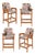Set of 4 Mid Century Benny Linden Teak Barstools With Geometric Upholstery 1990s For Sale