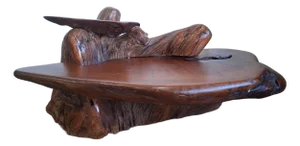 Mid Century Live Edge Tiered Rustic Coffee Table