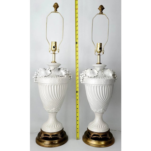 Art Deco Lamps Pair Italian Blanc De Chine Restored For Sale - Image 3 of 13