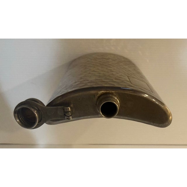 Vintage Japanese Hammered Stainless Steel 16 Oz Mid-Century Modern Bar Flask For Sale - Image 9 of 12