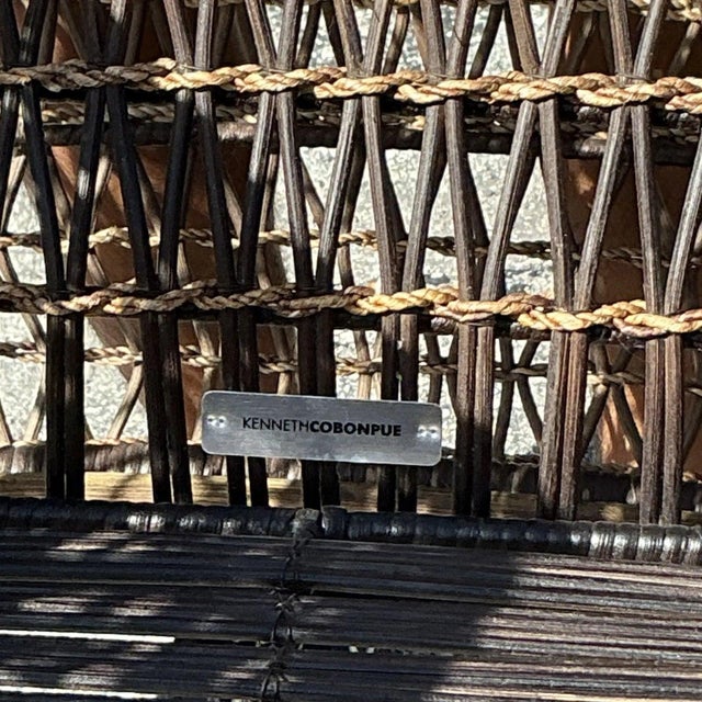 Vintage Coastal Kenneth Cobonpue Woven Rattan and a Jute Lounge Chairs - A Pair For Sale - Image 10 of 12