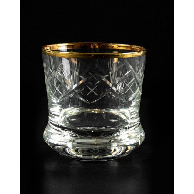 Mid-Century European Glasses with Gilded Edges, Set of 3 For Sale - Image 5 of 7