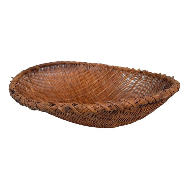 Vintage Japanese Bamboo Zaru Drying Basket, 1960s For Sale