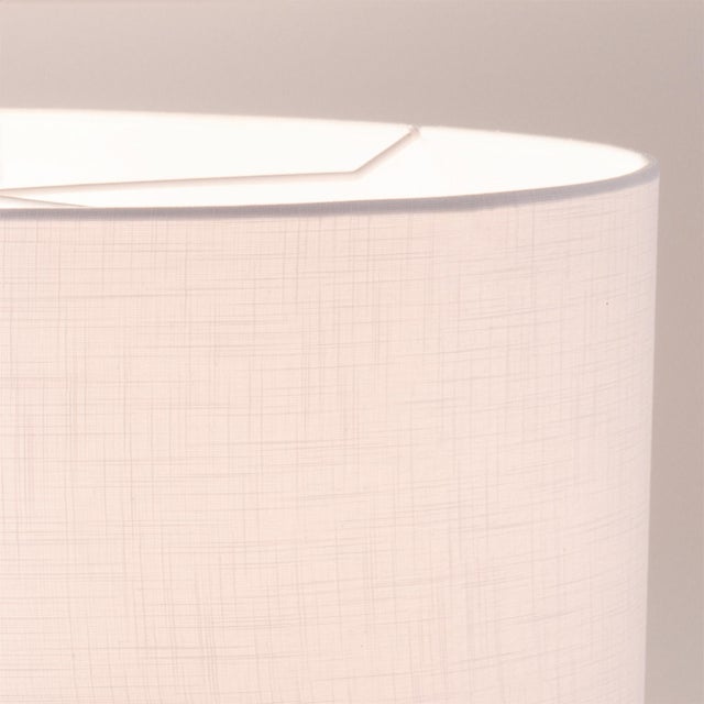 Nova Stretch Slimline Table Lamp Weathered Brass, White Linen Drum Shade, Modern Style, Dimmable For Sale - Image 4 of 6