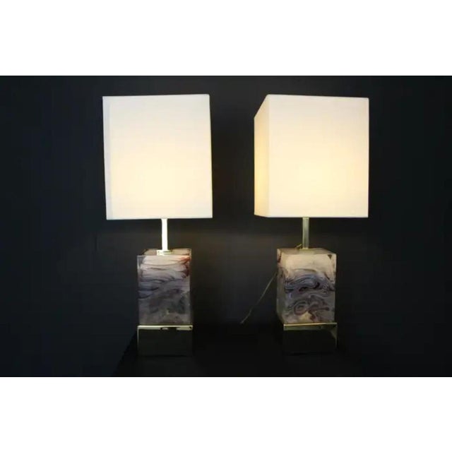 Murano Glass Block Table Lamps, 1990s, Set of 2 For Sale - Image 16 of 18
