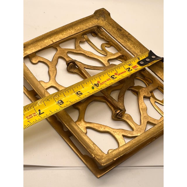 Mid Century Solid Brass Folding Bookstand Footed Adjustable For Sale - Image 9 of 11