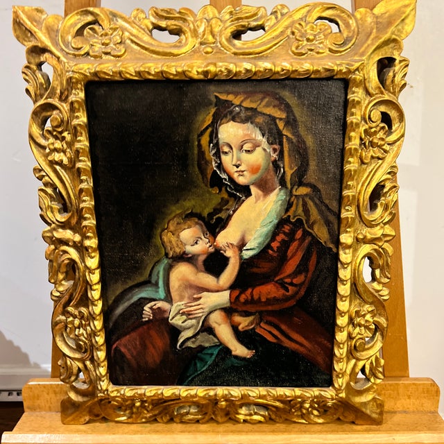 20th century oil on canvas Cuzco scholl Madonna with child