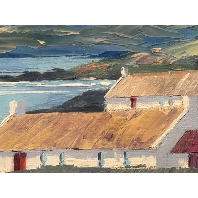 Small Oil of Cottages beside a Lake in Mountains on the Antrim Coast in Ireland 1985 Circa For Sale - Image 18 of 18