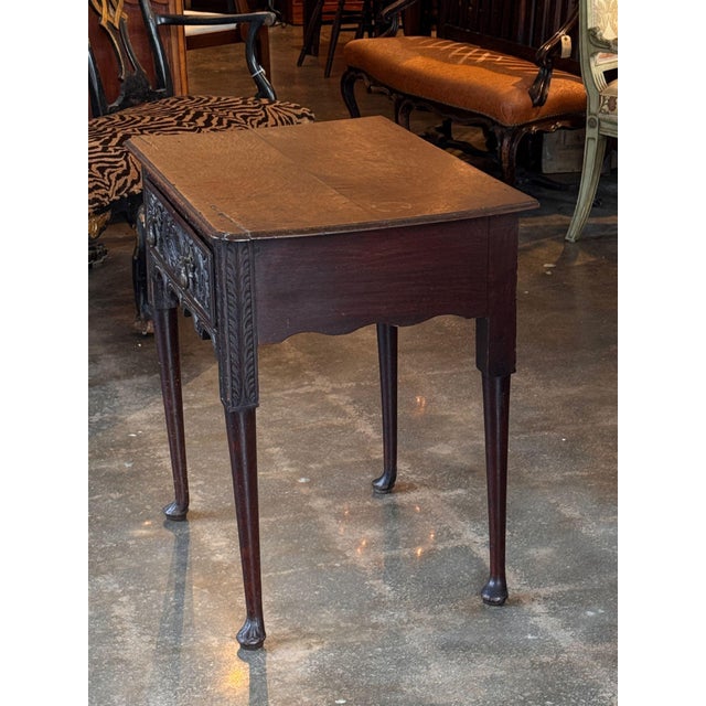 Example: 18th Century Carved English Side Table With Shell and Acanthus Drawer For Sale - Image 10 of 10