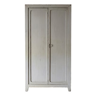 Vintage Parisian Beech Wardrobe, 1950s For Sale