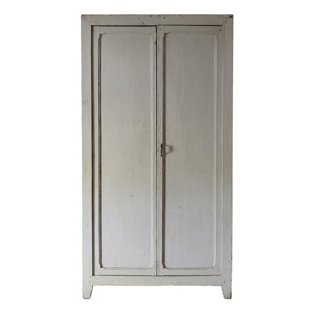 Vintage Parisian Beech Wardrobe, 1950s For Sale