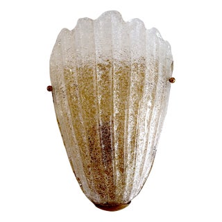 Shell-Shaped Murano Glass Wall Light For Sale