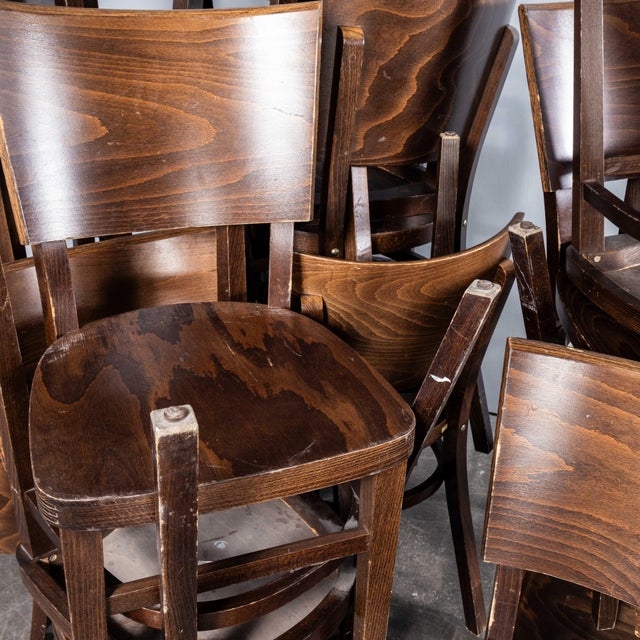 Vintage Deep Back Dining Chairs in Dark Walnut from Ton, 1970s, Set of 6 For Sale - Image 4 of 11