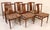Set of six mid-century modern Danish made dining chairs by Henning Sorensen. Featuring sculpted backs with teak bentwood...