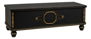 Mid 20th Century Ebonized & Gilt Storage Cocktail Table With Cedar-Lined Interior