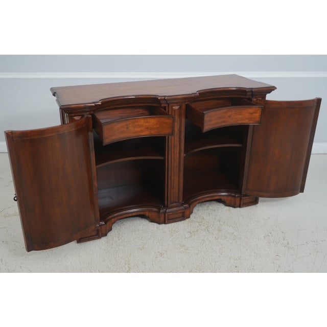 Traditional Theodore Alexander Inlaid Oak Continental Credenza For Sale - Image 3 of 18
