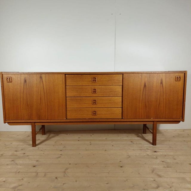 Brown Vintage Danish Sideboard in Teak, 1960s For Sale - Image 8 of 8