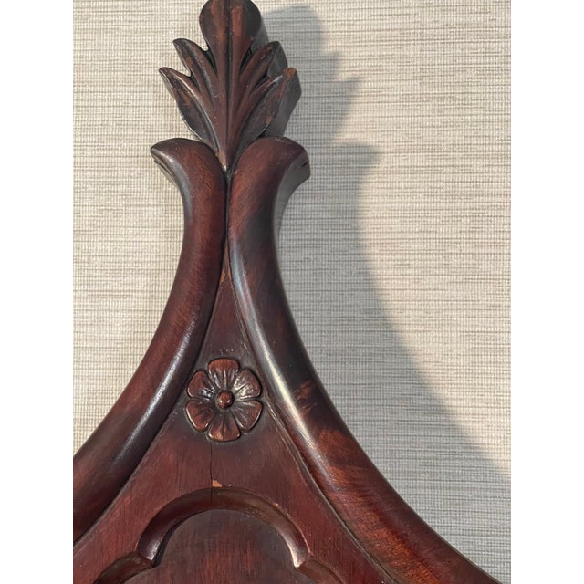 Brown 19 Th C American Antique Gothic Style Walnut Wall Mirror For Sale - Image 8 of 12