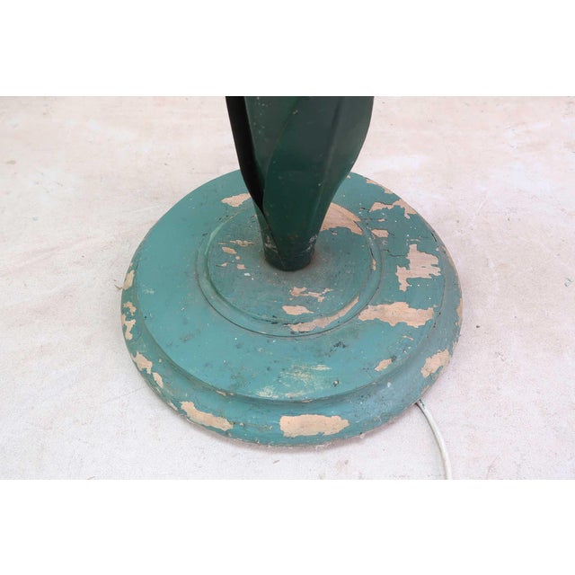 Vintage Painted Metal Daffodil Floor Lamp, England, 1920s For Sale - Image 6 of 7