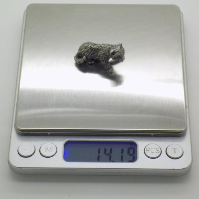 Vintage Italian Sweet Kitten Miniature Figurine in Silver 800, 1970s For Sale - Image 9 of 12