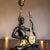 Blue Late 20th Century Art Deco Bronze Statue Lamp With Gold-Tone Shade For Sale - Image 8 of 12