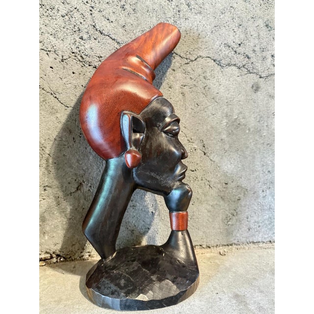Mid-Century Hand-Carved Wooden Sculpture, 1960s For Sale - Image 3 of 4