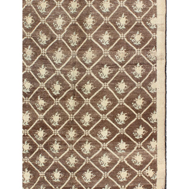 Turkish Tulu Carpet in Shades of Brown, rug , country of origin / type: Turkey / Oushak, circa mid-20th Century. This Tulu...