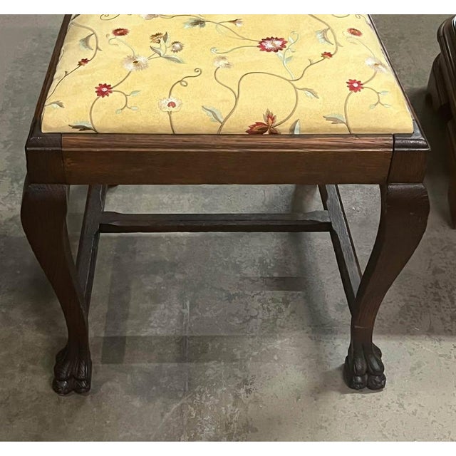 Late 19th Century Antique Jacobean Carved Oak 8 Piece Dining Chair Set For Sale - Image 9 of 10