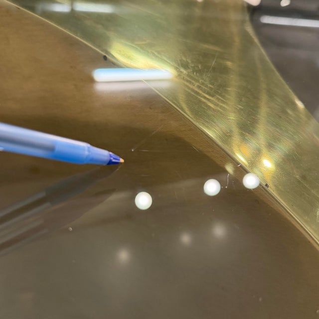 Round Glass Top Mastercraft Trilobi Dining Table, Brass, 1970's For Sale In Cleveland - Image 6 of 12