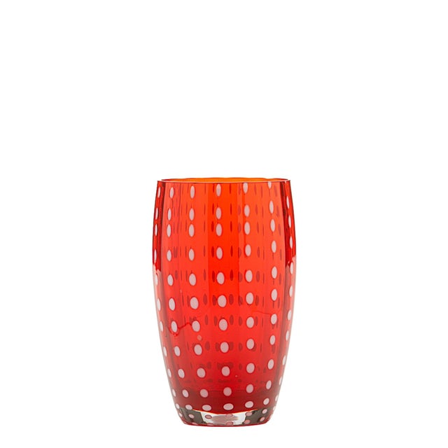 Contemporary Zafferano 15oz Perle Beverage Glasses (Set of 2) - Red For Sale - Image 3 of 3