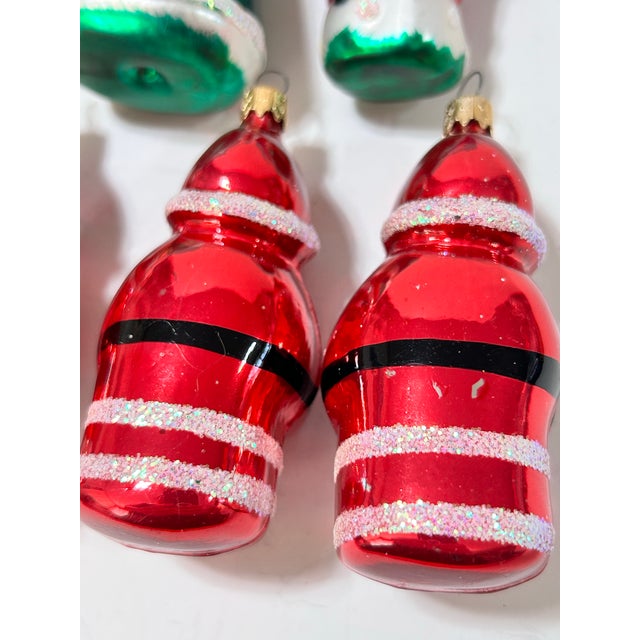 Vintage Glass Santa & Christmas Caroler Ornaments – Set of 7 For Sale - Image 10 of 12