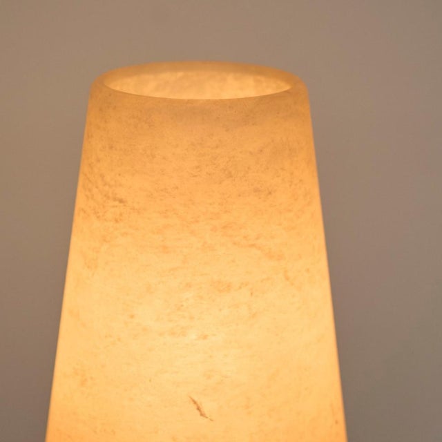 Vintage Table Lamp in Dark and White Alabaster, 1980s For Sale - Image 6 of 13