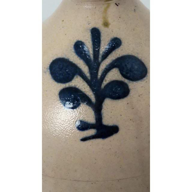 Antique Late 19th Century American Blue Decorated Stoneware 1 Gallon Liquor Jug For Sale In Boston - Image 6 of 13