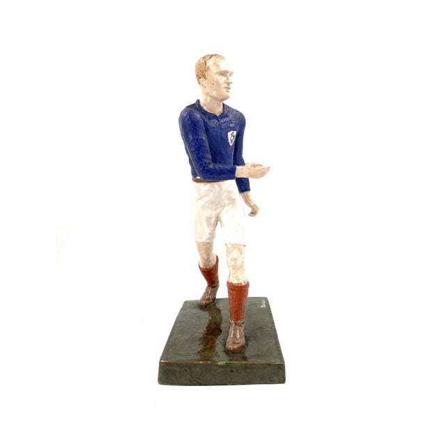 Ceramic 1940 Willy Wuilleumier Les Joueurs De Rugby French Figurines - a Pair For Sale - Image 7 of 13