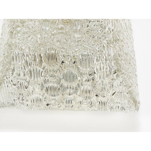 Square Brass and Textured Glass Ceiling Light by J. T. Kalmar for Kalmar, 1950s For Sale - Image 13 of 18