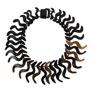 Monies Oversized Faux-Horn Resin Bib Choker Necklace
