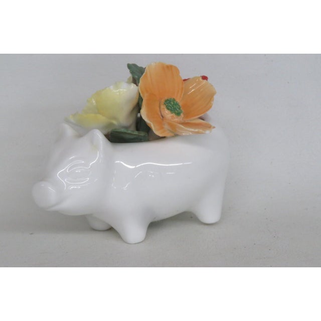 Crown Staffordshire England Fine Bone China Floral Pig Decorative Figurine 5158b For Sale - Image 13 of 18