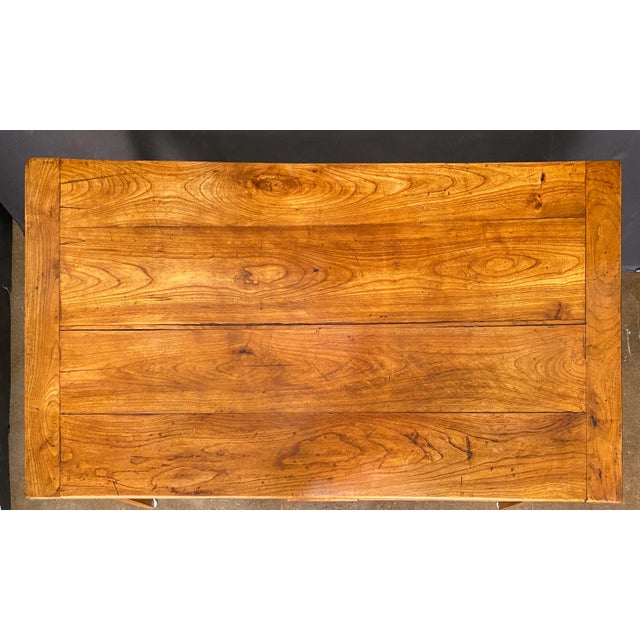 Large French Farm Table of Cherry Wood With Two Draw Leaves For Sale - Image 14 of 14