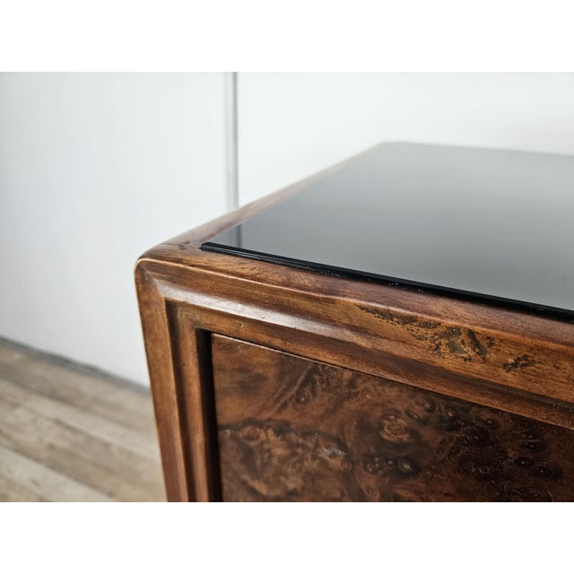 Wood Art Deco Chest of Drawers with Glass Top, 1950 For Sale - Image 7 of 18