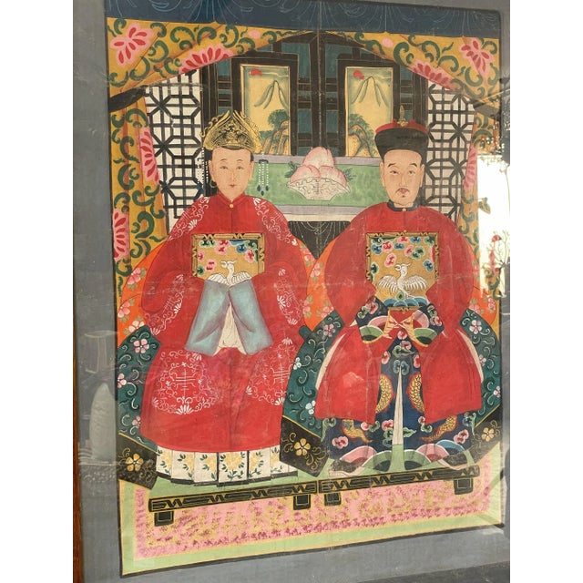 Chinese Couple, 1800s, Painting For Sale - Image 3 of 8