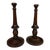 Antique Walnut Wood Candlesticks For Sale
