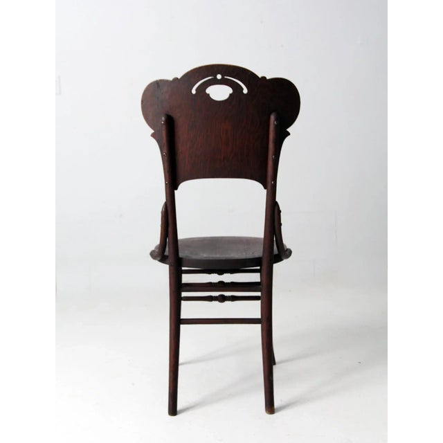 Antique Bentwood Chair With Cutout Back For Sale - Image 4 of 13