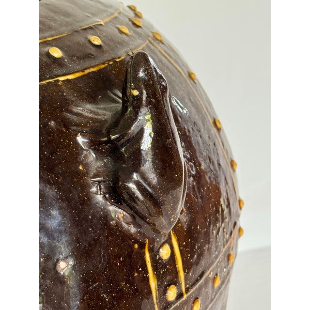 19th Century Glazed Ceramic Martaban Jar From Burma For Sale In Palm Springs - Image 6 of 15