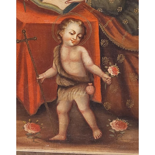 Exceptional Vintage Spanish Colonial Baroque Style Painting For Sale In Philadelphia - Image 6 of 12