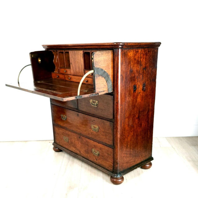 Campaign Secretary Chest of Drawers, 19th Century English For Sale In San Francisco - Image 6 of 11
