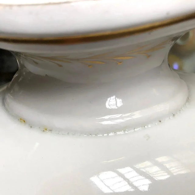 English Georgian Gilt Soft Paste Porcelain Compote and Underplate Trays - Set of 3 For Sale - Image 4 of 13