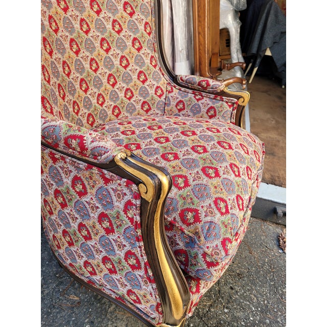 Wood Late 20th Century Pair of Custom French Versaille Style Needlepoint Wool Arm Chairs For Sale - Image 7 of 10
